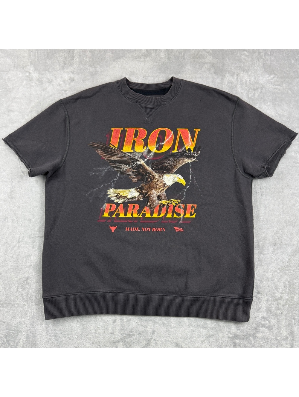 Under Armour Project Rock OG Graphic Cutoff Iron Paradise Short-Sleeve Shirt L